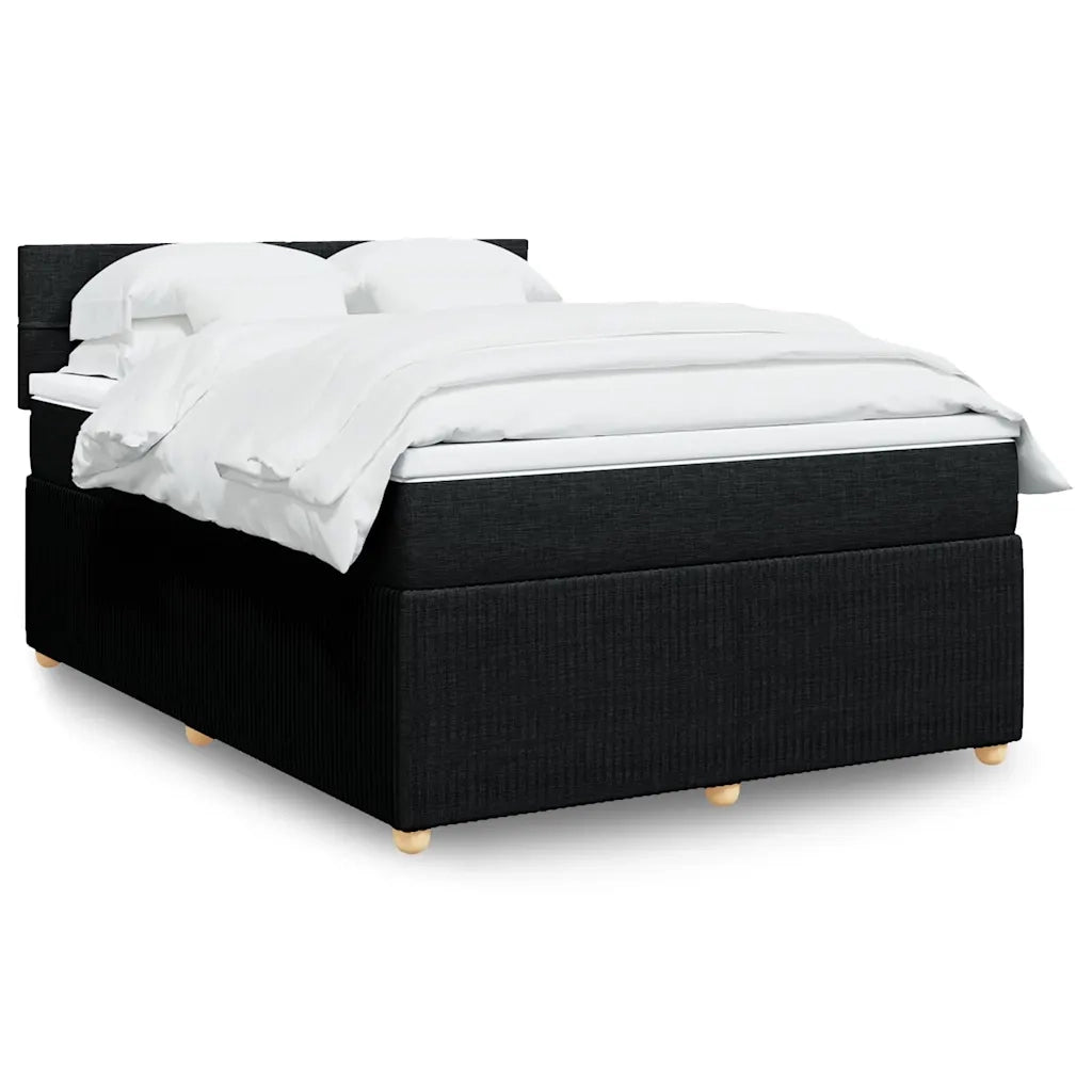 Giroletto a Molle con Materasso Nero 140x190 cm in Tessuto