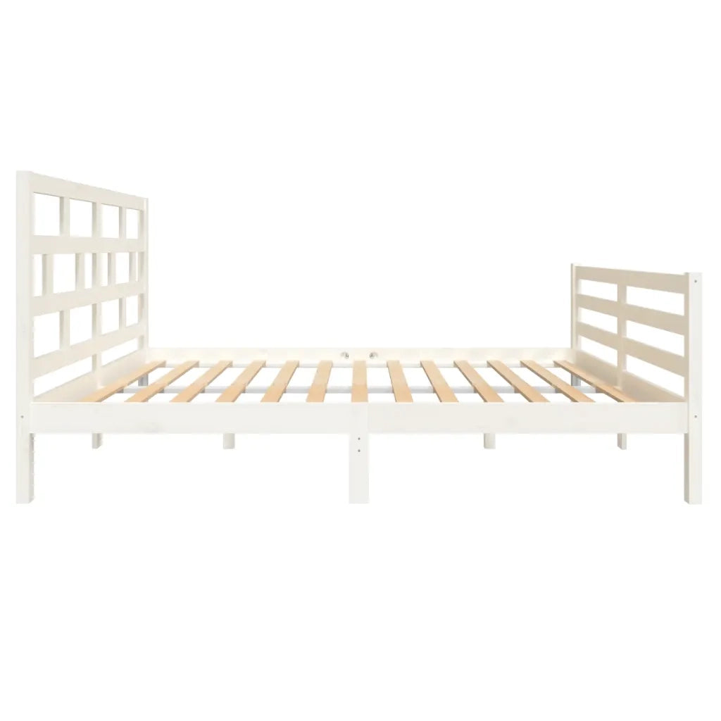 Giroletto-Struttura Letto Bianco in Legno Massello di Pino 140x200 cm 994448