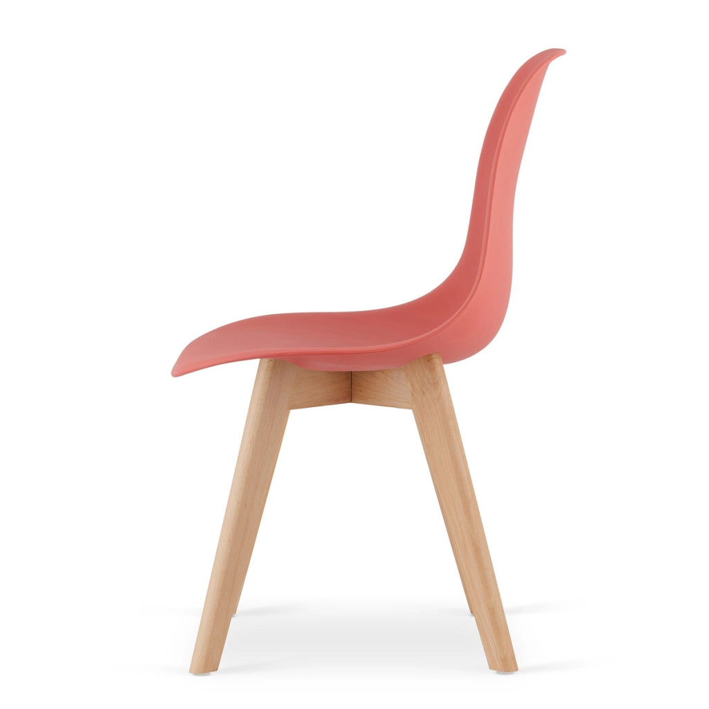 Set di 2 sedie Kito color cinabro con gambe in faggio