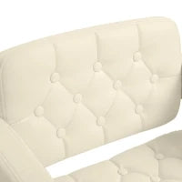 Sgabello da Bar Alto con Schienale e Braccioli, Sgabello da Cucina Moderno Girevole con Altezza Regolabile e Poggiapiedi, in Finta Pelle, 61x50x94-114cm, Bianco