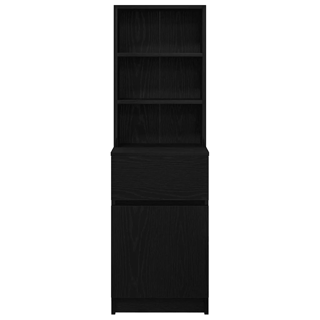 Comodino | Armadio da Notte | Mobiletto da notte Nero 39x35x125 cm in Legno Multistrato