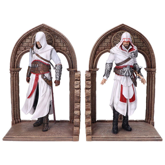 Nemesis Now B5600T1 Assassin's Creed Fermalibri Altair ed Ezio in Resina Dipinta a Mano 24 cm colore Marrone