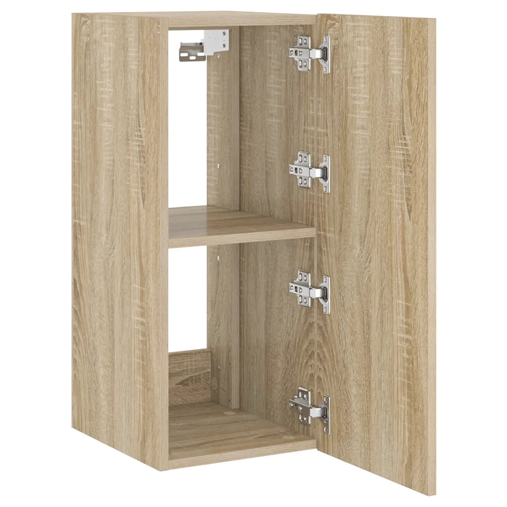 Mobile TV a Parete con Luci LED Rovere Sonoma 30,5x35x70 cm 837236