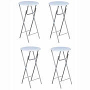 Tavolo alto da bar/bistrot 4 pezzi con piano in MDF bianco 0902034