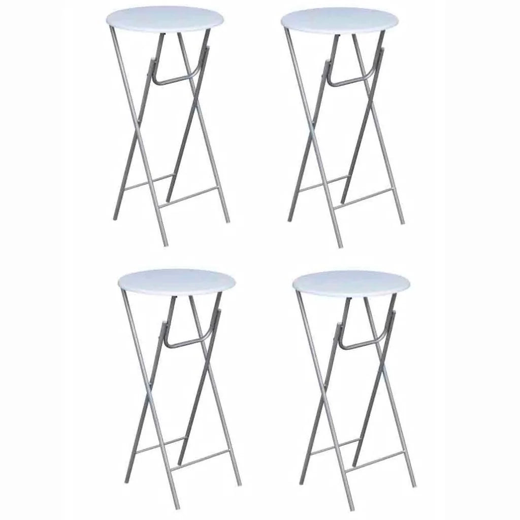 Tavolo alto da bar/bistrot 4 pezzi con piano in MDF bianco 0902034