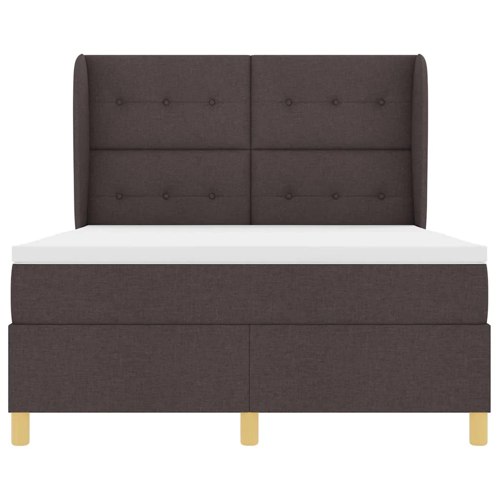 Letto a molle con materasso Marrone Scuro 200 x 160 cm Tessuto 3340763