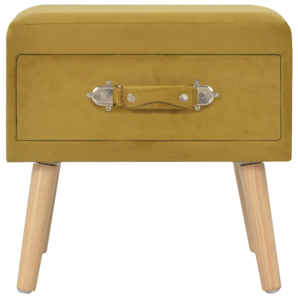 Comodini Senape 2 pz-Set di 2 Tavolino da notte 40x35x40 cm in Velluto