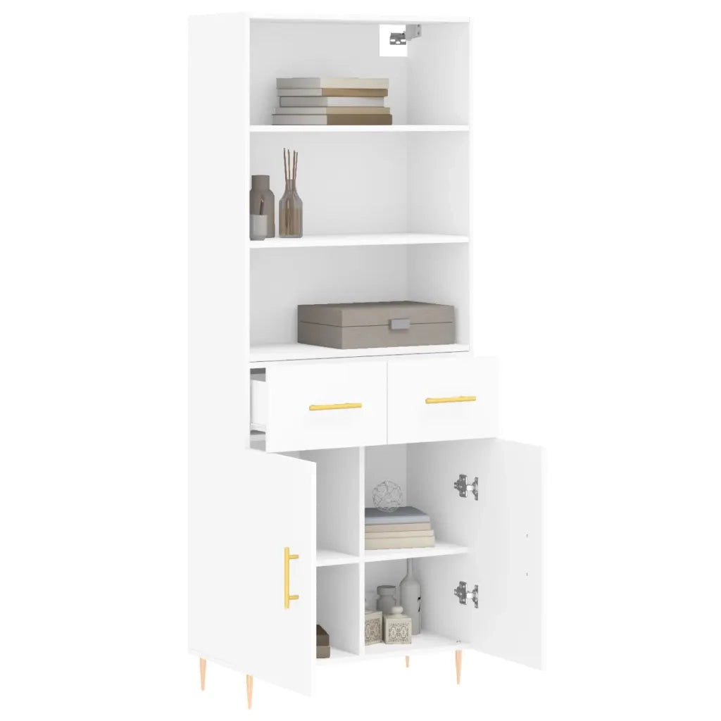 Credenza Bianca 69,5x34x180 cm in Legno Multistrato 3200505