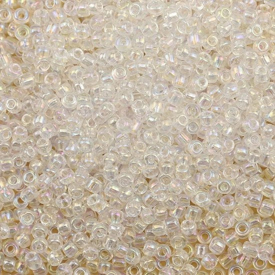 Kralen di vetro in colori arcobaleno, 3 mm, 3600 pezzi/100 gram, 8/0, per la creazione di accessori, bracciali, collane e orecchini.