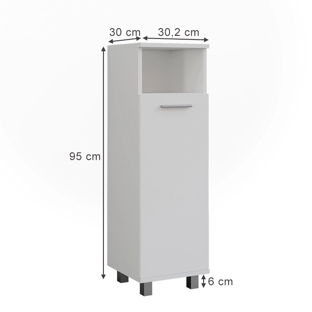 Vicco Mobiletto midi Bianco 30.2 x 95 cm con porta
