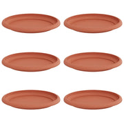 Set di 6 vassoi rotondi moderni per fiori 17,5 x 17,5 x 2 cm in plastica rosso mattone 02_0059336
