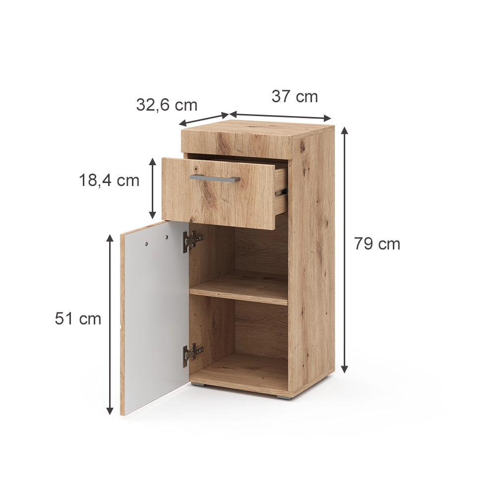 Mobiletto bagno Luna Quercia Wotan 37 x 79 cm Vicco