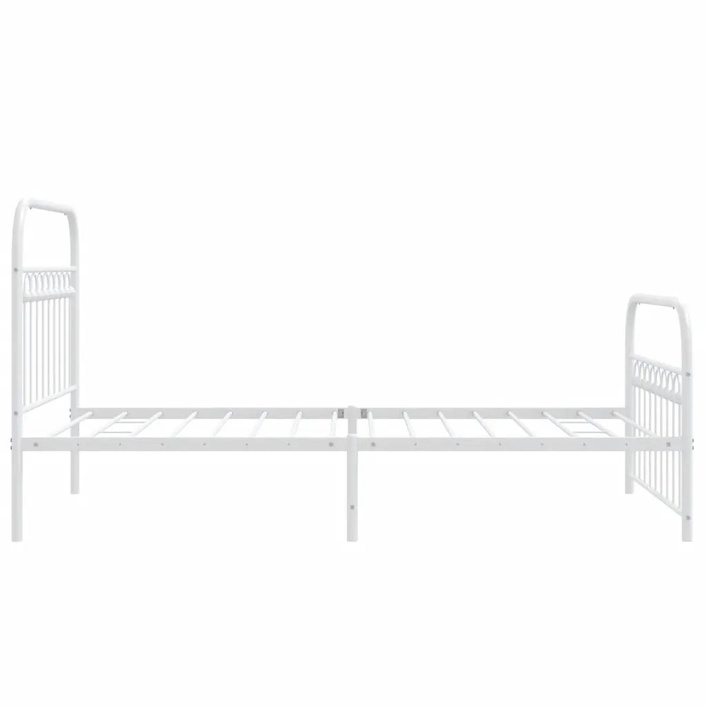 Giroletto con Testiera e Pediera Metallo Bianco 100x200 cm