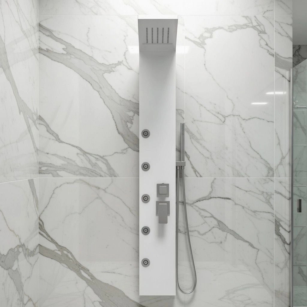Colonna doccia pannello idromassaggio effetto cascata YH8123 NIZZA - Bianco