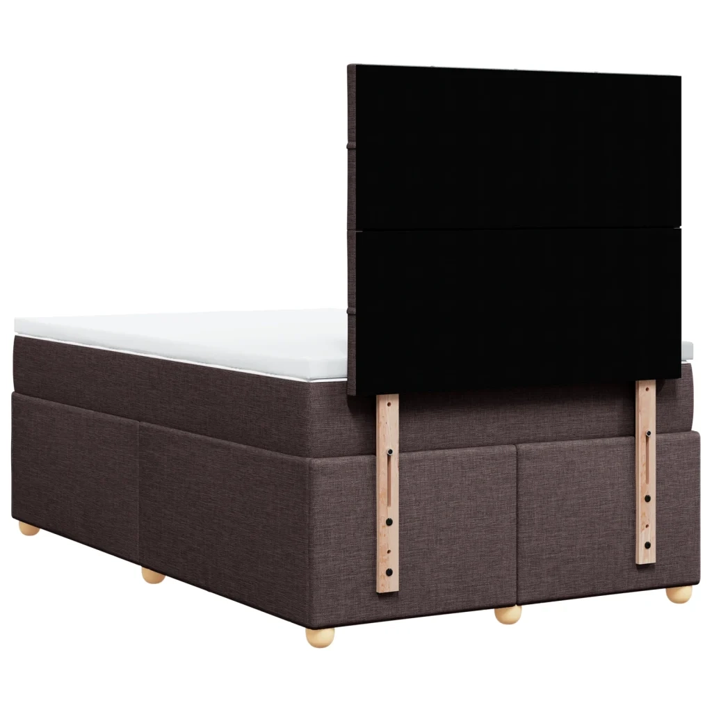 Giroletto a Molle con Materasso Marrone Scuro 120x200cm Tessuto