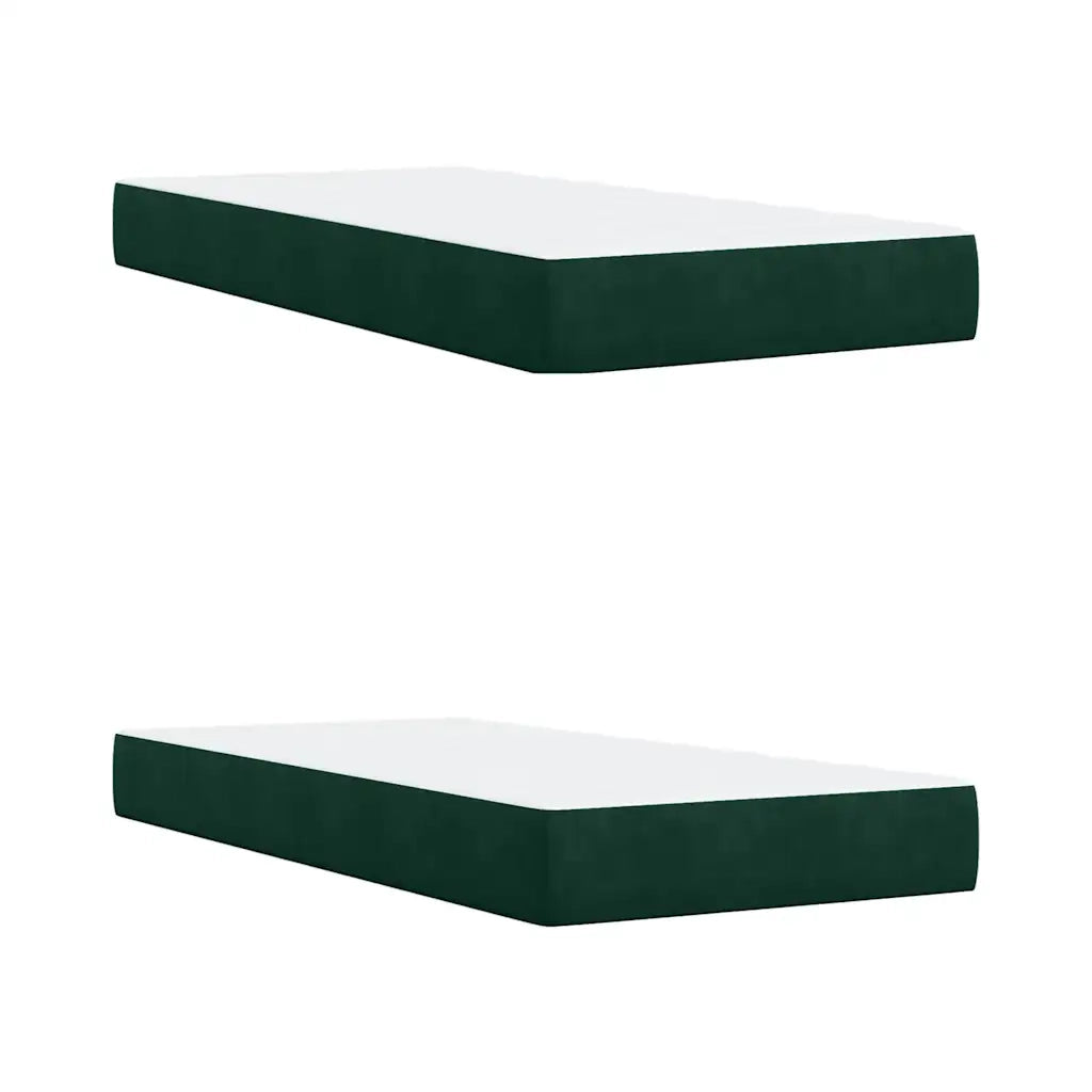 Giroletto a Molle con Materasso Verde Scuro 200x200 cm Velluto 3293317