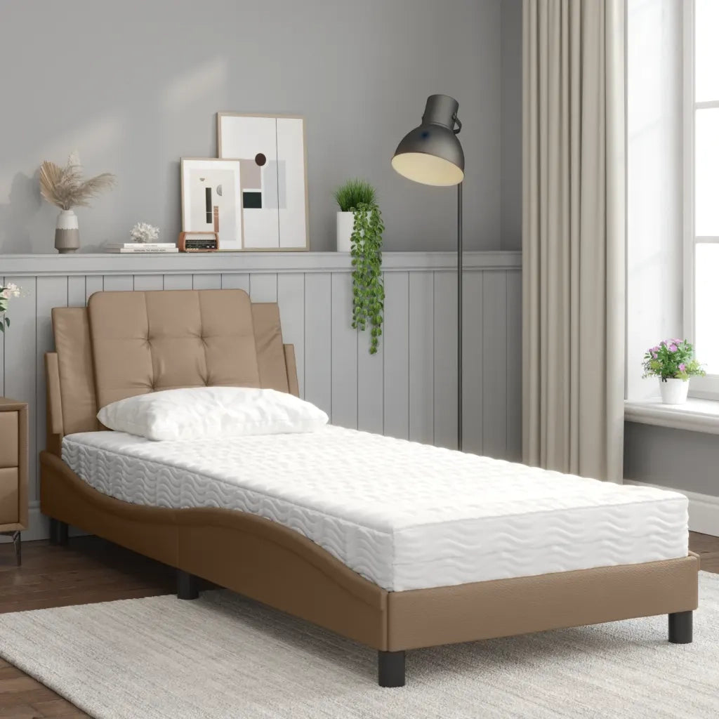 Giroletto senza Materasso-Struttura Letto Zadar Cappuccino 80x200 cm Similpelle