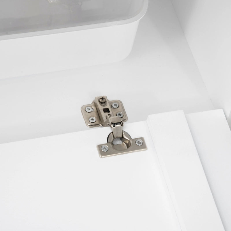 Mobile coperto per lettiera per gatti con 2 ripiani e porta magnetica, per soggiorno, bianco, 90 × 48 × 43,5 cm