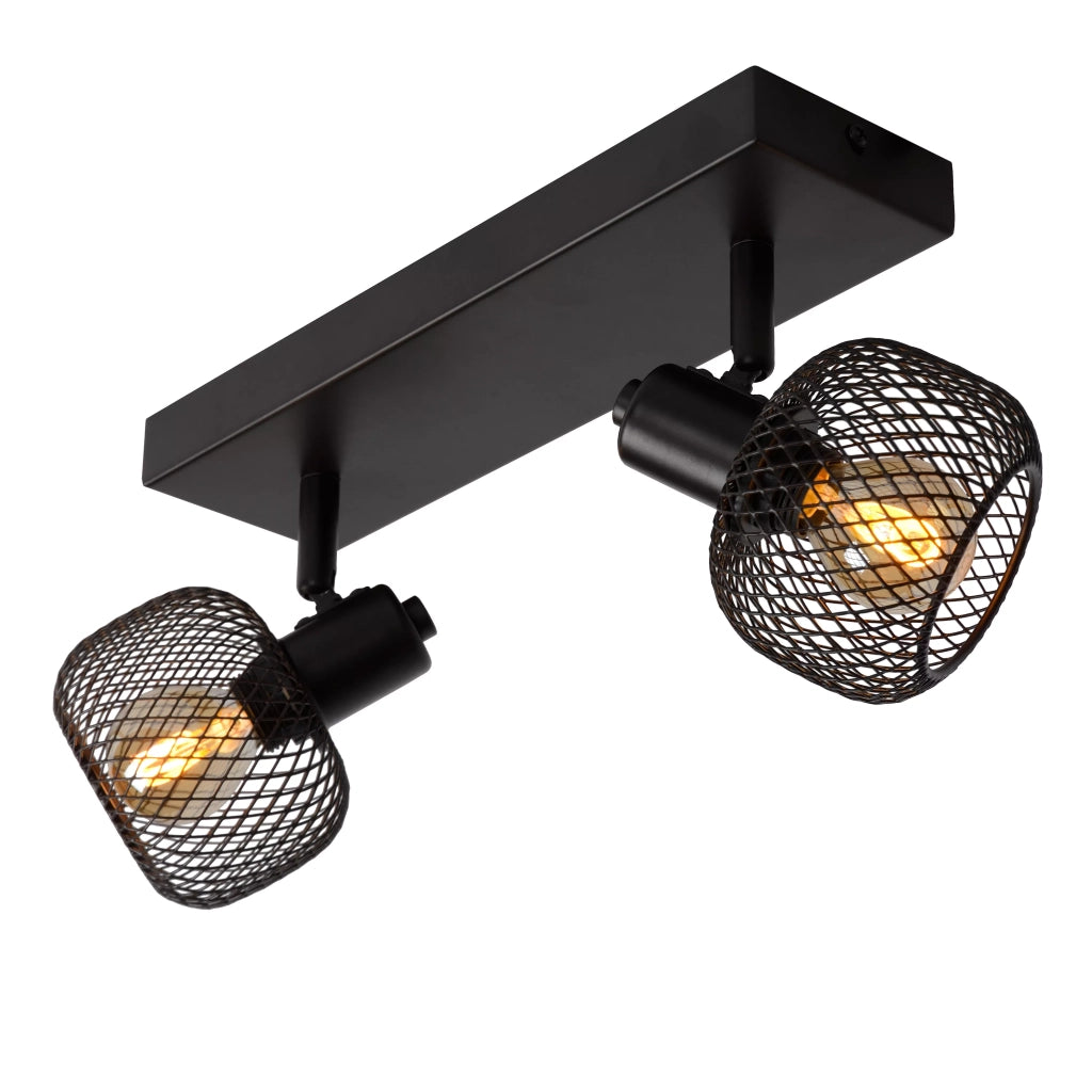 Plafoniera doppia MAREN nera in metallo 2xE14 40W Lucide