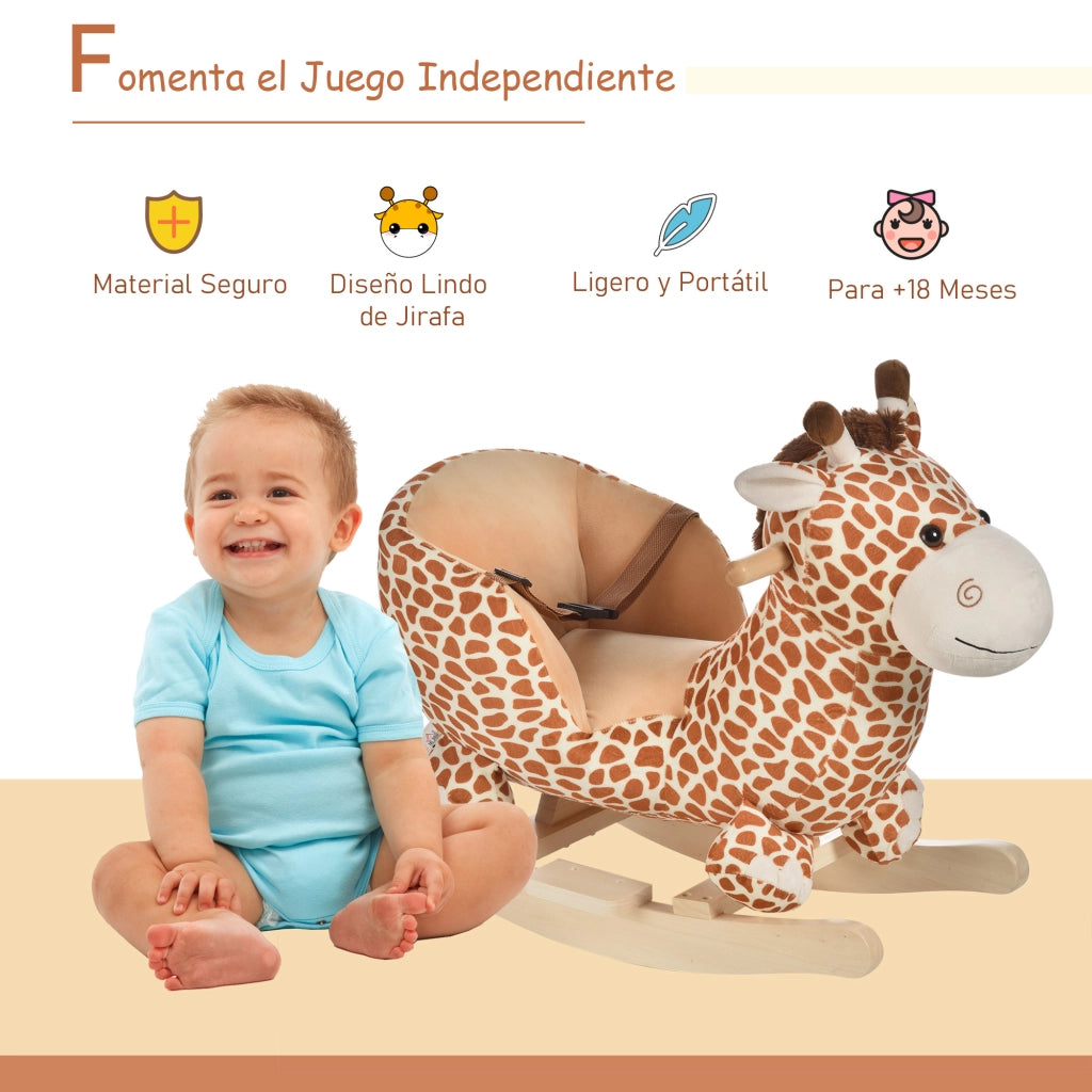 Dondolo Giraffa Bambini ¨C zephmum ¨C Marrone 60x33x45 cm