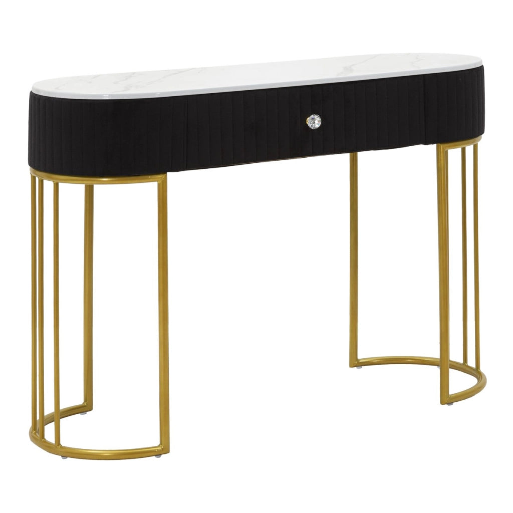 Tavolo Consolle VKH614, Nero, Legno, 100x43x74 cm