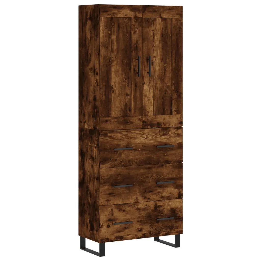 vidaXL Credenza Rovere Fumo  69,5x34x180 cm in Legno Multistrato