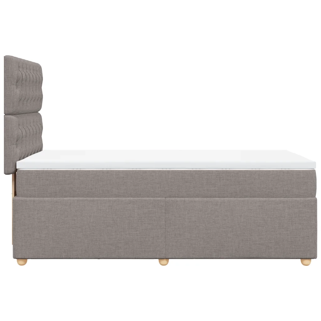 vidaXL Giroletto a Molle con Materasso Tortora 90x190 cm in Tessuto
