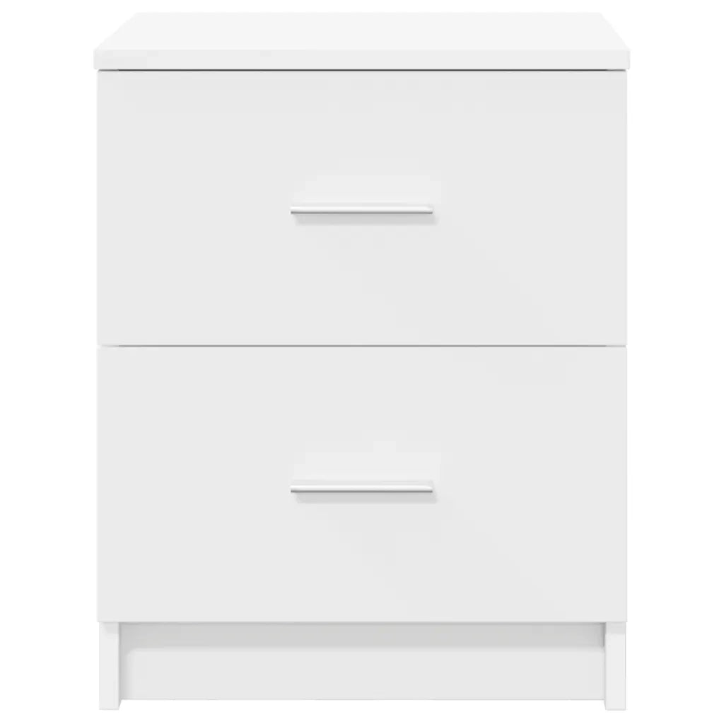 Comodino con 2 Cassetti Bianco 40x36x50 cm