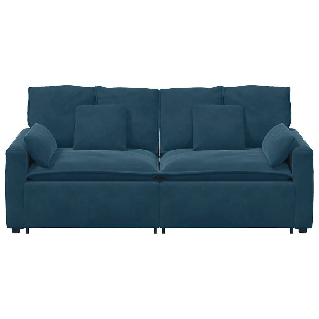 Divano Modulare con Cuscini Blu