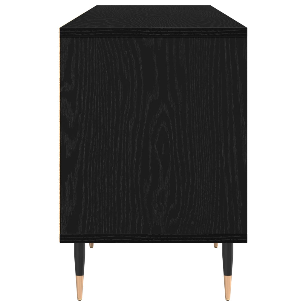 Mobile TV Rovere Nero 150x30x44.5 cm Legno Ingegnerizzato