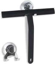Douchewisser con Valvola di Regolazione in Acciaio Inox, Douchewisser con Valvola per Doccia, Bagno, Specchio, Finestra, Nero, 25CM
