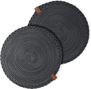 Set di 2 tappeti per tavolo in cotone - Decorazione manuale per tavolo - Tappeti per tavolo 32 cm - Lavabile e resistente al calore
