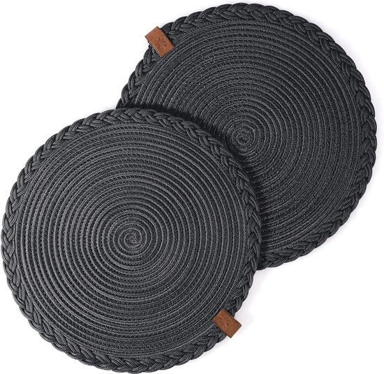 Set di 2 tappeti per tavolo in cotone - Decorazione manuale per tavolo - Tappeti per tavolo 32 cm - Lavabile e resistente al calore