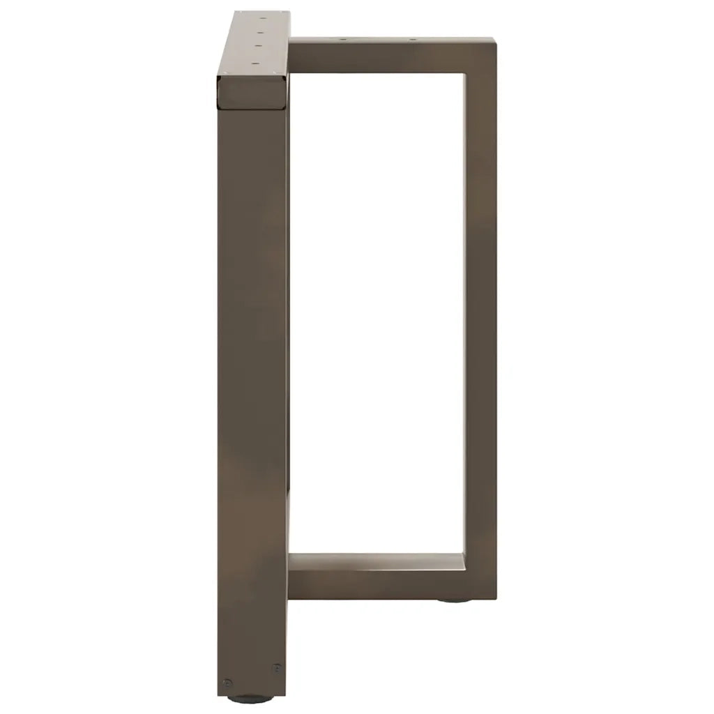 Gambe per tavolo da pranzo a forma di T 2 pz nere 80x35x(72-73) cm in acciaio 4013063