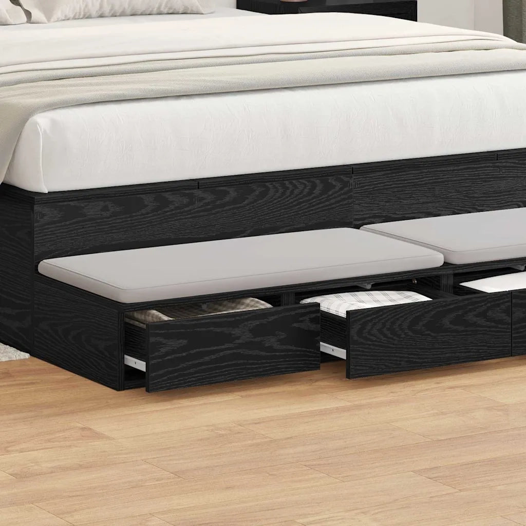Cassetti per letto Rovere Nero 135 x 36,5 x 16,5 cm 866988