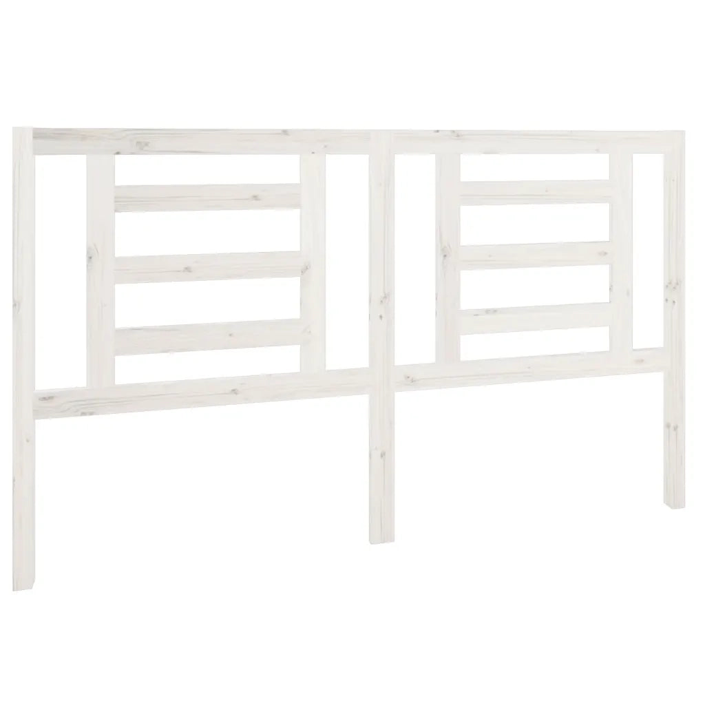 Testiera per Letto Bianca 166x4x100cm in Legno Massello di Pino 818831