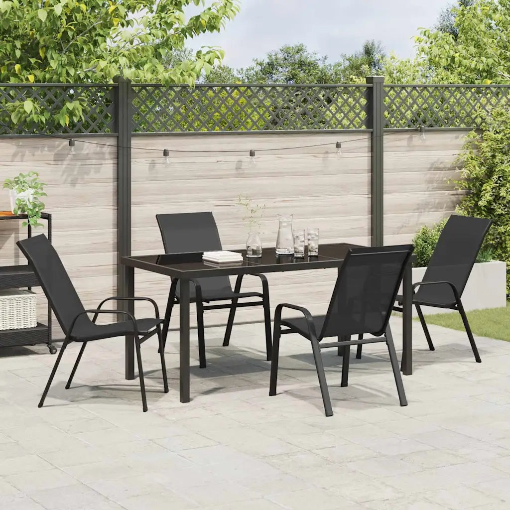 Set da Pranzo per Giardino 5 pcs Nero 3379117