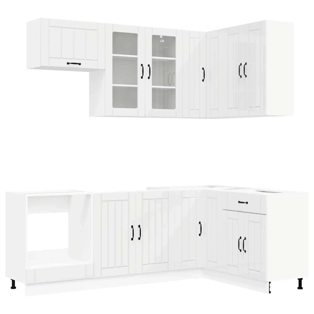 Unità Cucina LUCCA 8 pcs Bianco Lucido Legno ingegnerizzato 3438471