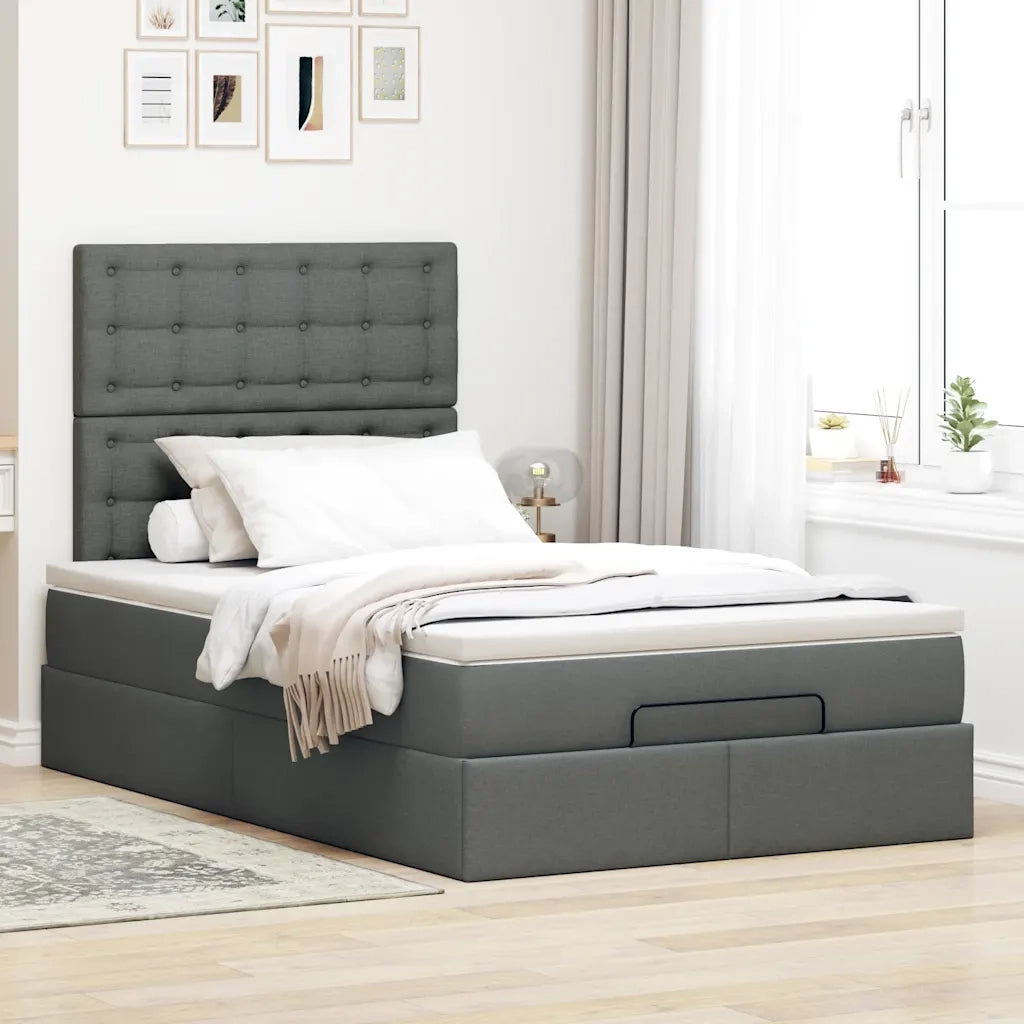 Struttura Letto Pouf con Materasso 120x200 cm in Tessuto 3314163