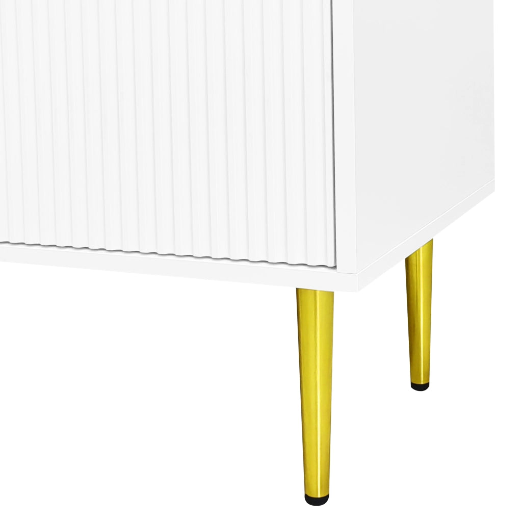 Mobile porta TV con 4 ante, 2 passacavi e cerniere silenziose, pannello truciolare bianco, 170 × 35 × 50 cm