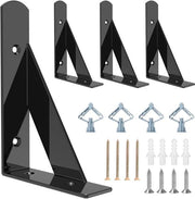 Supporto a tavola 90 gradi - 4 pezzi - metallo nero - 15 x 10 cm