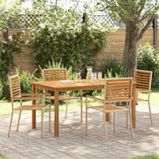 Set da Pranzo per Giardino 5 pcs Beige Legno di Acacia Massello 3365519