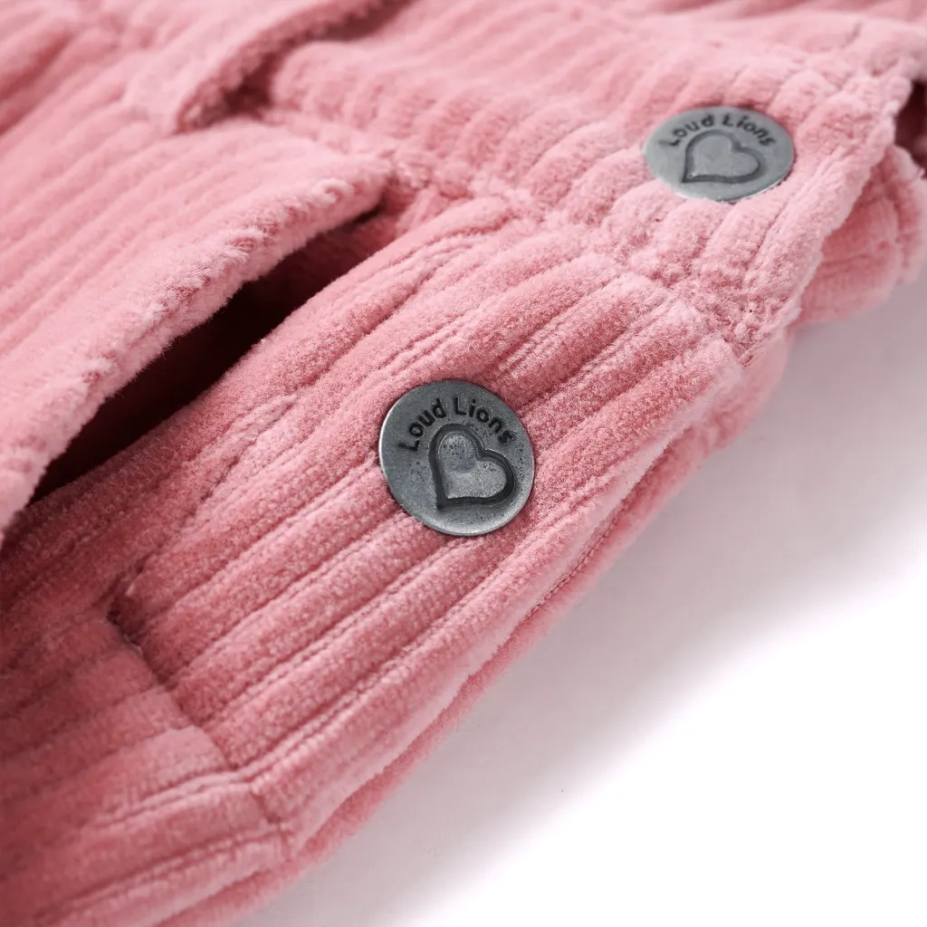 Abito Scamiciato da Bambina Velluto a Coste Rosa Chiaro 92 CFW7224183