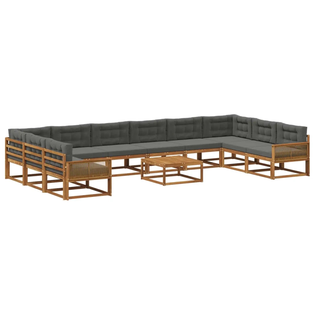 Set di divani da esterno 11 pcs Naturale e Antracite 3382950