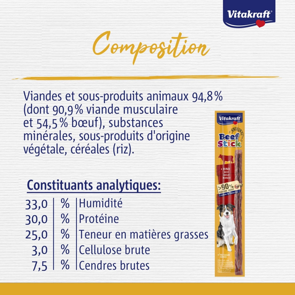 Alimento Stick Cane Gusto Manzo Vitakraft Beef Stick