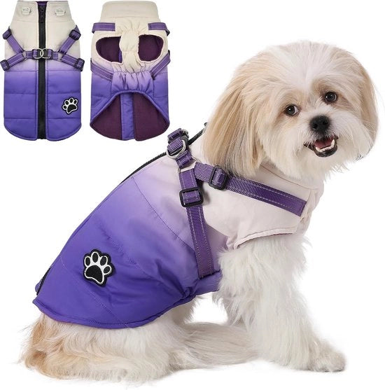 Giubbotto per cani per piccoli e medi cani Giubbotto per cani con cinturino Giubbotto per cani per cani grandi con chiusura a lampo (L, viola)