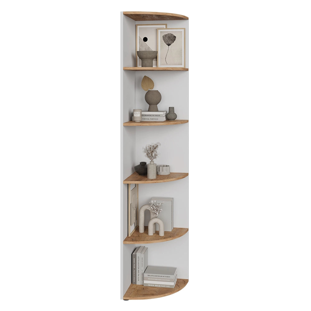 Vicco Scaffale ad angolo Rovere bianco/dorato 40 x 180.6 cm