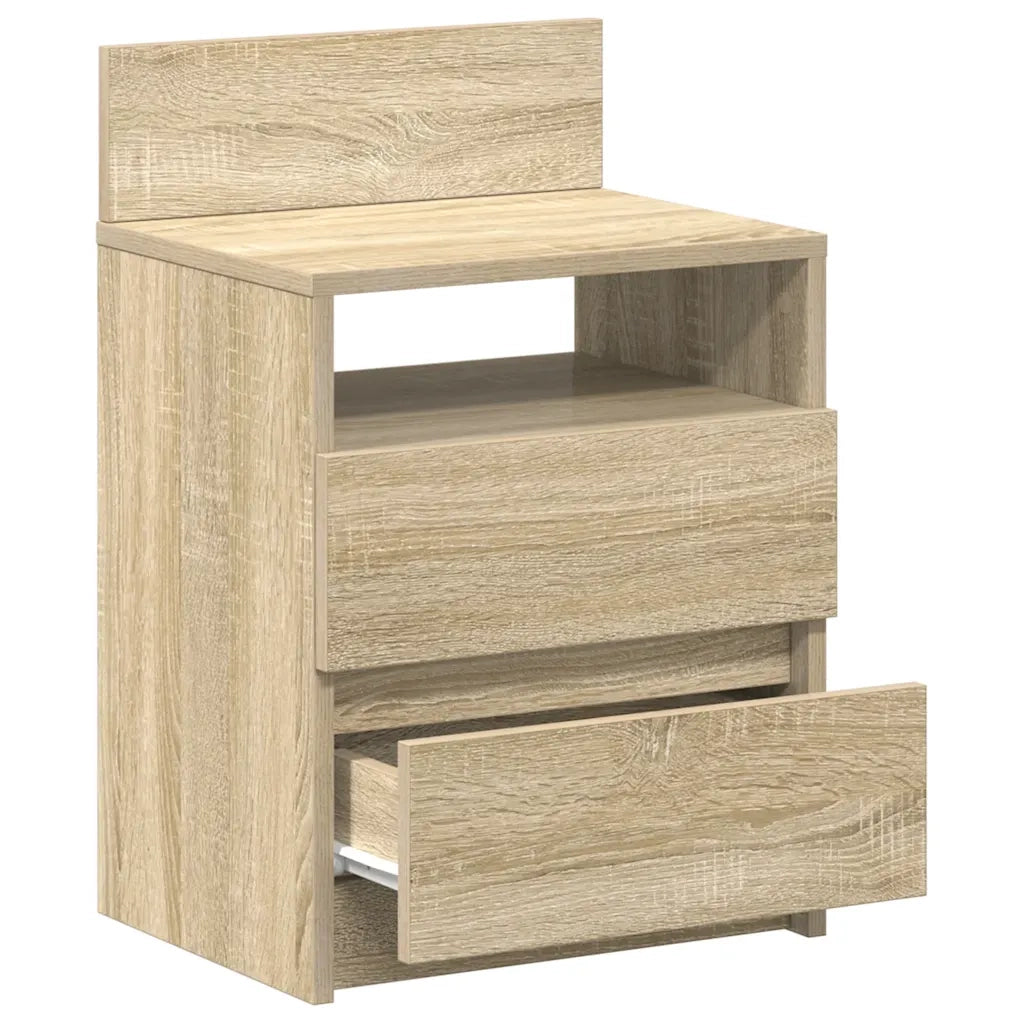Comodini 2 pz con 2 Cassetti-Set di 2 Tavolino da notte Rovere Sonoma 40x33x60 cm