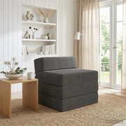 Divano Letto Pieghevole Grigio Scuro 200 x 70 x 15 cm