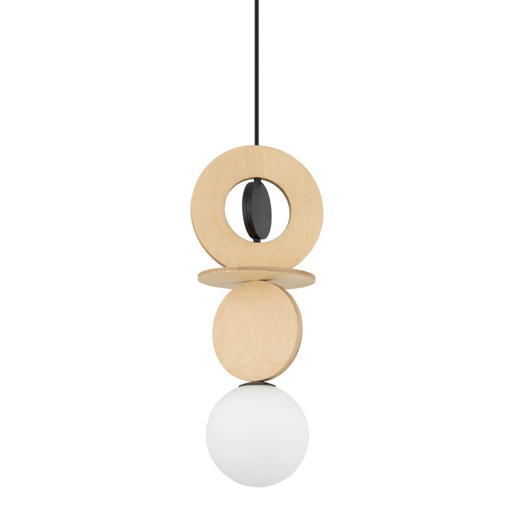 Lampada sospesa Nowodvorski Drops Wood sfera bianca G9
